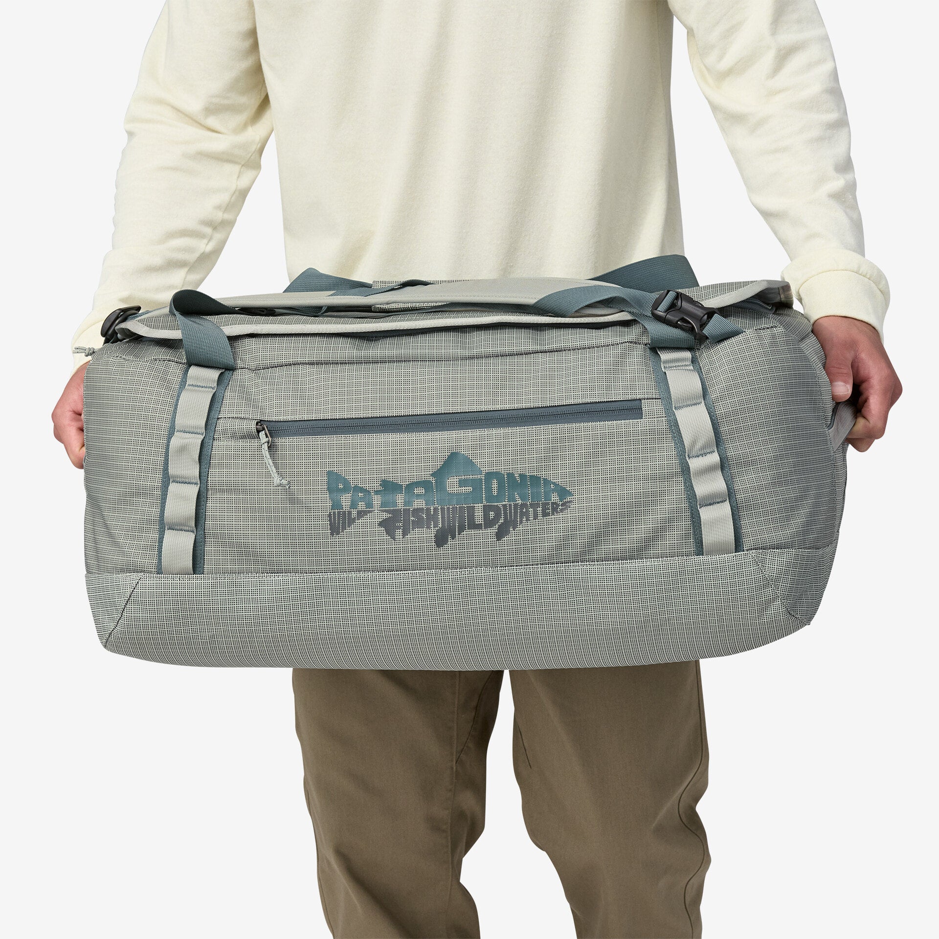 Patagonia Black Hole Duffel 55L Wild Waterline Sleet Green Trout Creek Outfitters